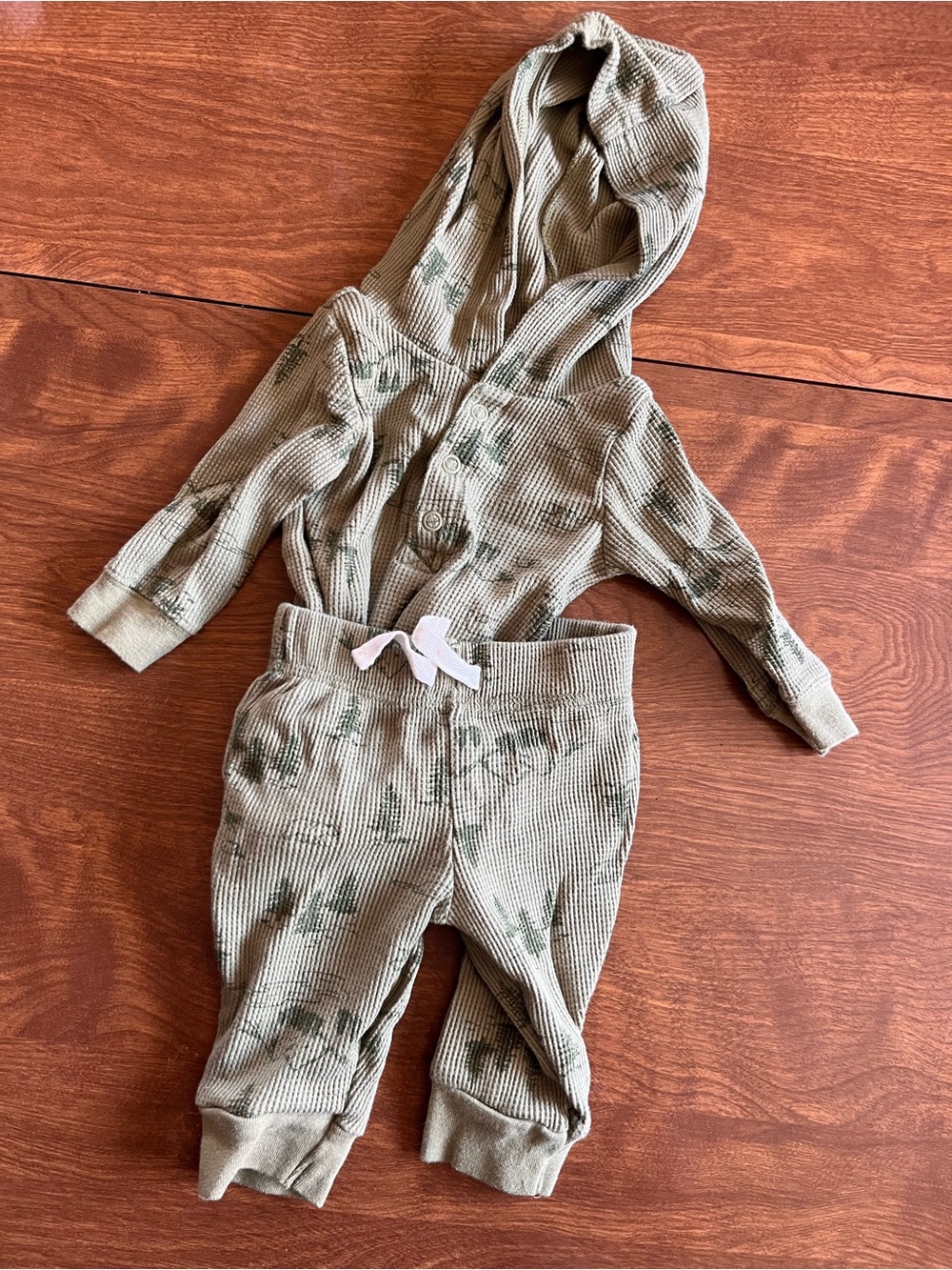 Carter's Olive Green Ribbed Hoodie & Jogger Set